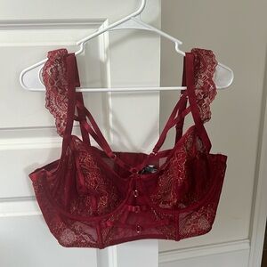 Torrid Red and Gold Lace Bra